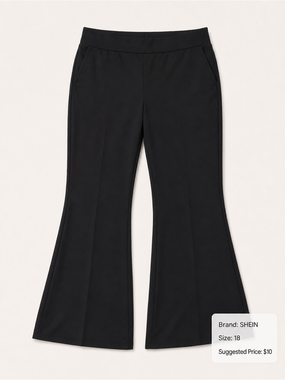 SHEIN Black Flare Leg Ponte Pants